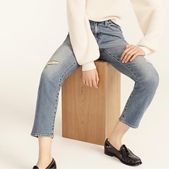 J. Crew Slim Boyfriend Jeans Medium Light Wash Ankle Cropped Boho Preppy Size 29 - Picture 3 of 15